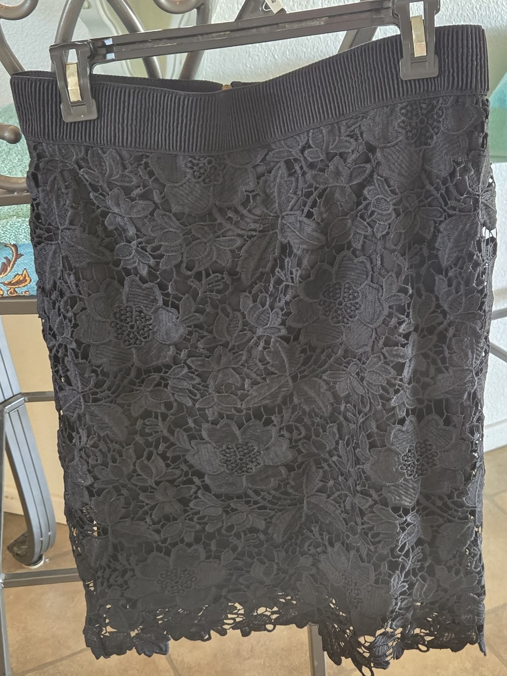 Black Lace Pencil Skirt